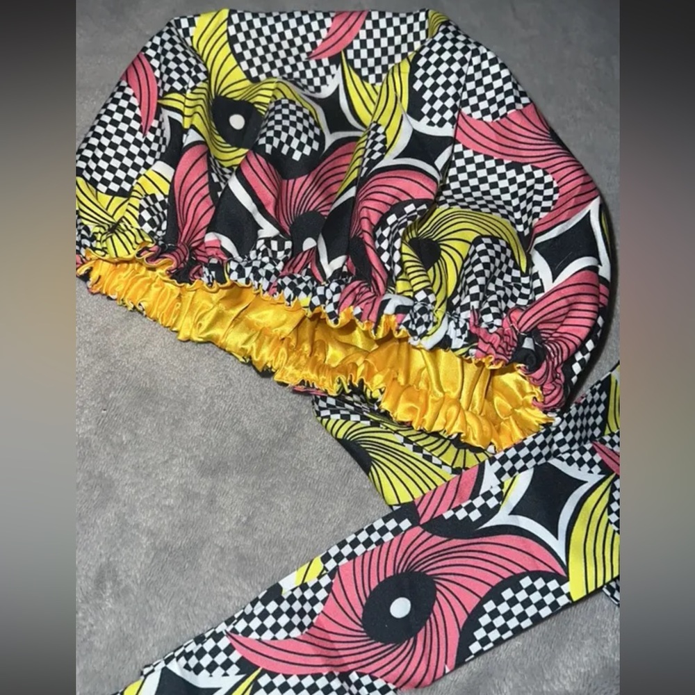 Brand New Satin Bonnet with Tie